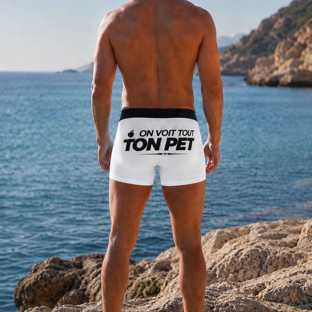 Boxer Blanc On voit tout ton pet